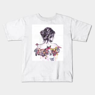 Butterfly Lady Kids T-Shirt